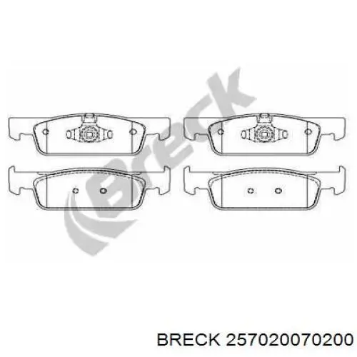 Передние тормозные колодки 257020070200 Breck