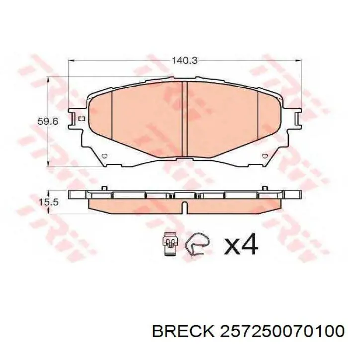 Колодки Breck 257250070100 цена, от 50.57 USD