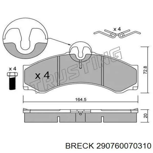 Передние тормозные колодки 290760070310 Breck