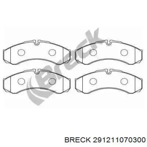 291211070300 Breck колодки тормозные задние дисковые
