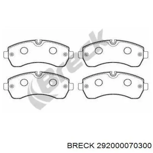 Передние тормозные колодки 292000070300 Breck