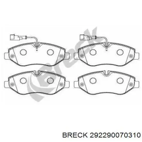 Передние тормозные колодки 292290070310 Breck