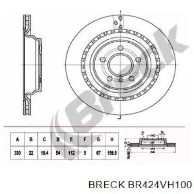 Тормозные диски BR424VH100 Breck