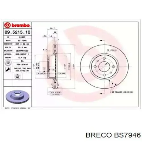 Передние тормозные диски CD6178V Bremsi