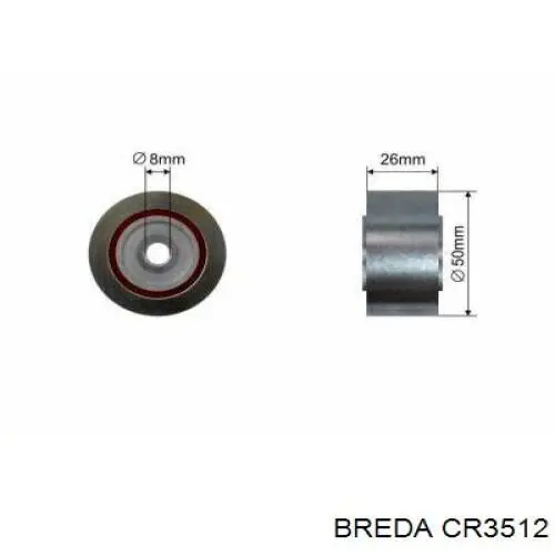 Ролик приводного ременя, паразитний CR3512 Breda
