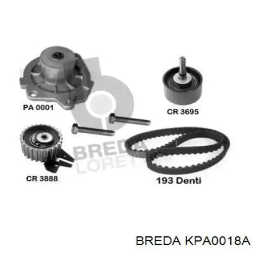 Комплект ремня ГРМ KPA0018A Breda