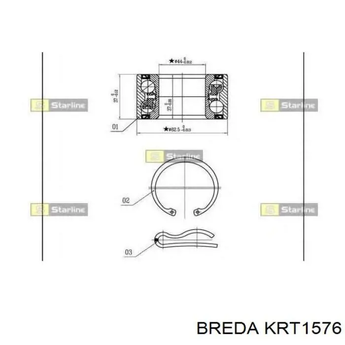 Комплект подшипника ступицы колеса Breda KRT1576 цена, от 18.87 USD