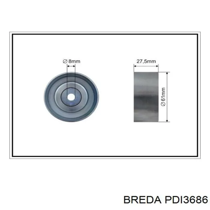 Паразитный ролик ГРМ PDI3686 Breda