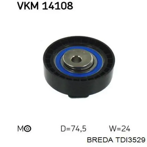 Ролик натяжителя ремня газораспределения Breda TDI3529 цена, от 21.01 USD
