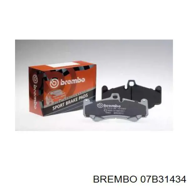 07B31434 Brembo колодки тормозные передние дисковые