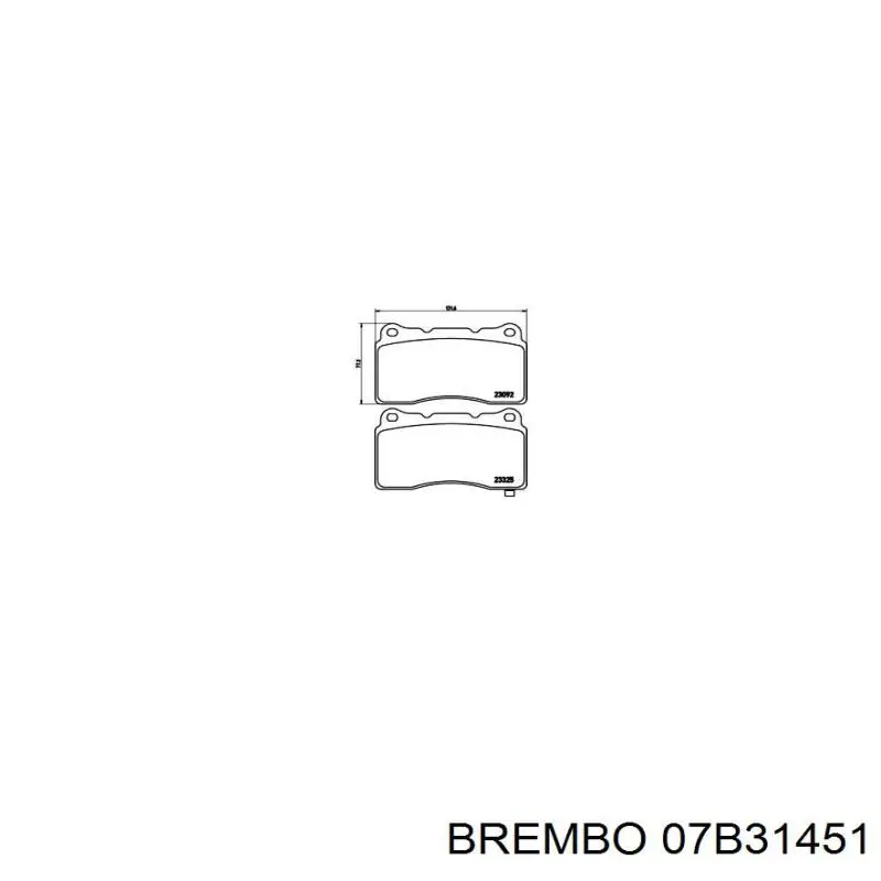 Передние тормозные колодки 07B31451 Brembo
