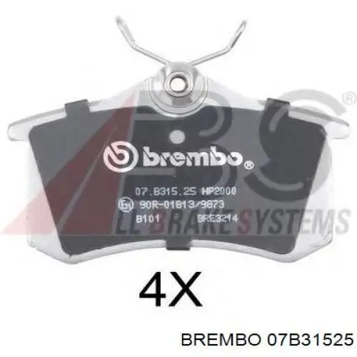 Задние дисковые колодки Brembo 07B31525