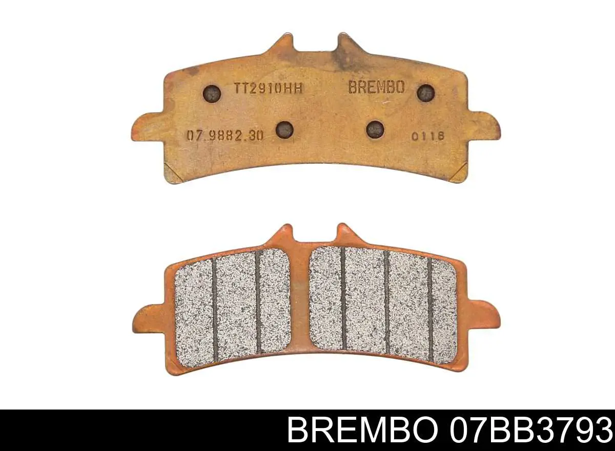 07BB3793 Brembo sapatas do freio dianteiras de disco