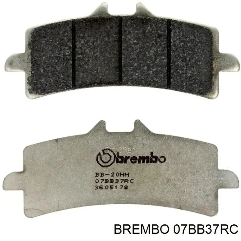 07BB37RC Brembo sapatas do freio dianteiras de disco