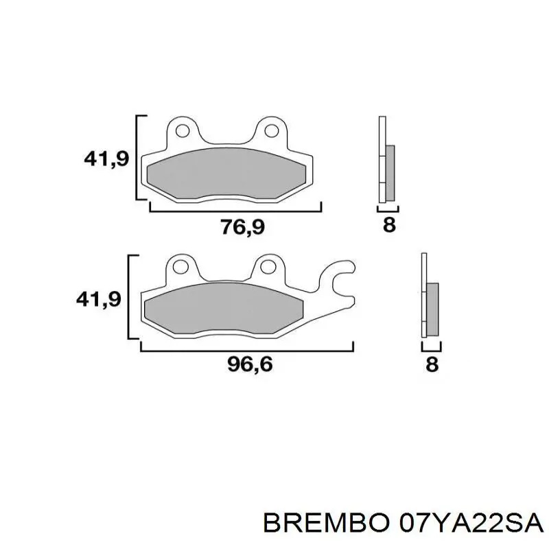 07YA22SA Brembo sapatas do freio dianteiras de disco