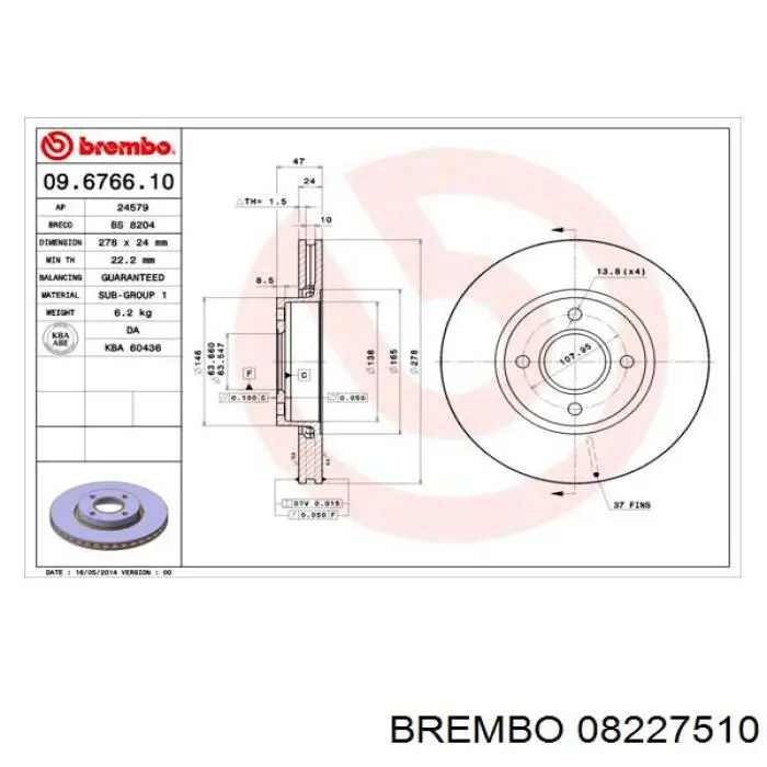 08227510 Brembo