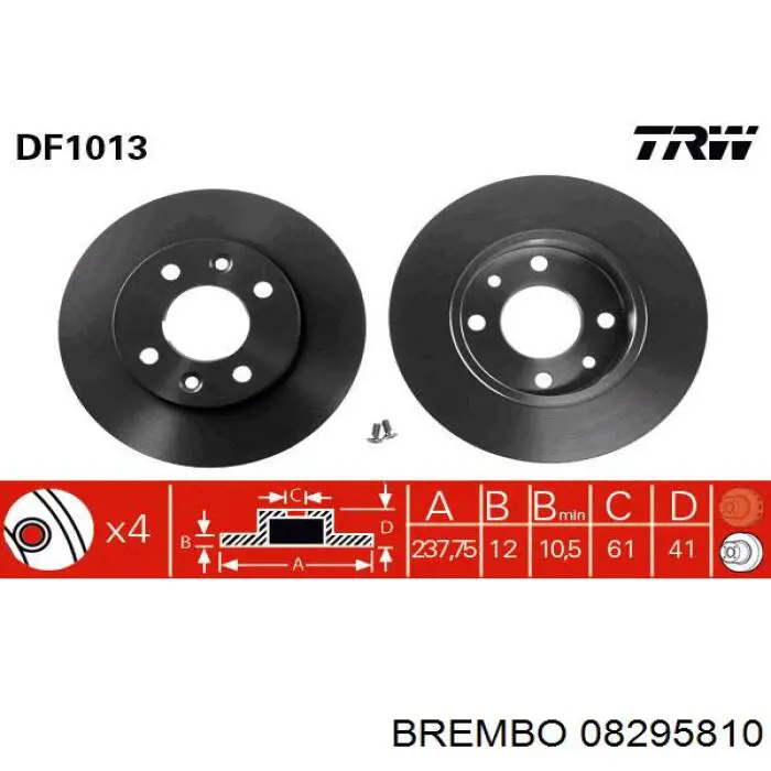 08295810 Brembo диск тормозной передний