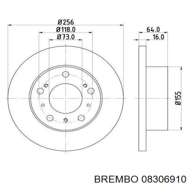 Купить 08306910 Brembo Ротор тормозной