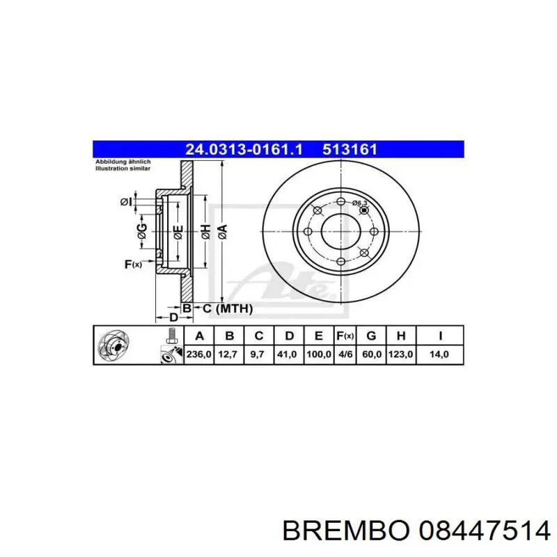 Передние тормозные диски 08447514 Brembo