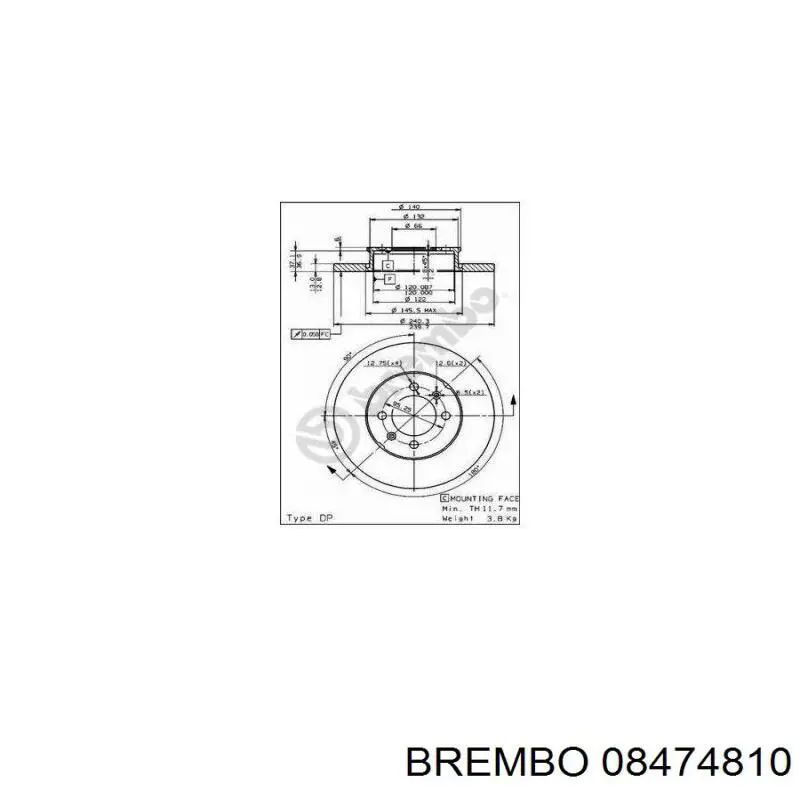Передний тормозной диск Hart 215401