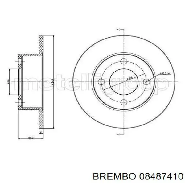 Тормозные диски 08487410 Brembo