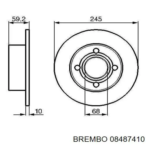 Задний тормозной диск Brembo 08487410 цена, от 24.62 USD