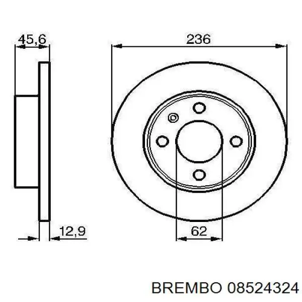 Купить 08524324 Brembo Ротор тормозной
