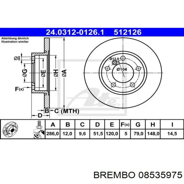 Передние тормозные диски 08535975 Brembo