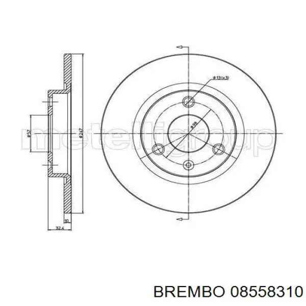 08558310 Brembo диск тормозной передний