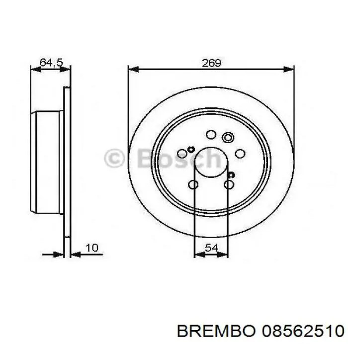 Задний тормозной диск Brembo 08562510 цена, от 25.56 USD