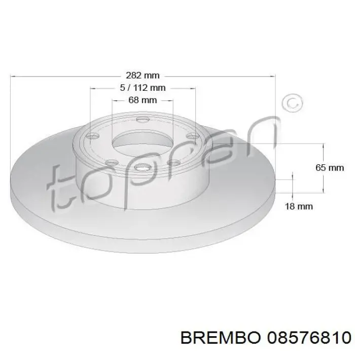 Передний тормозной диск Brembo 08576810
