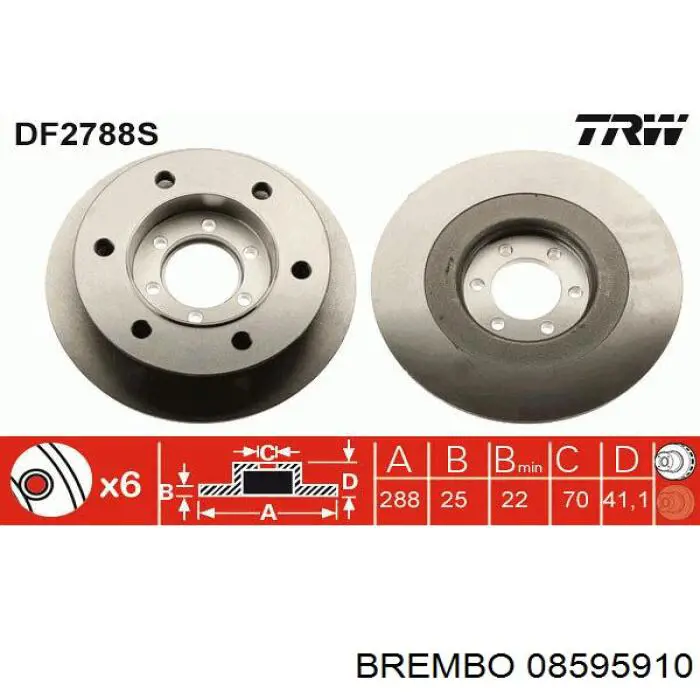Купить 08595910 Brembo Ротор тормозной