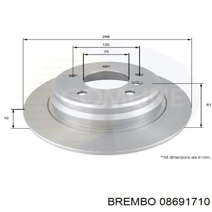 Купить 08691710 Brembo Диск тормозной задний