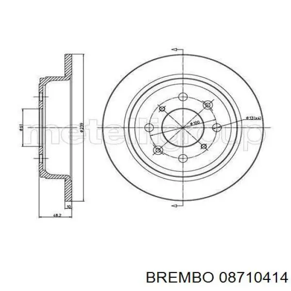 Тормозные диски 08710414 Brembo