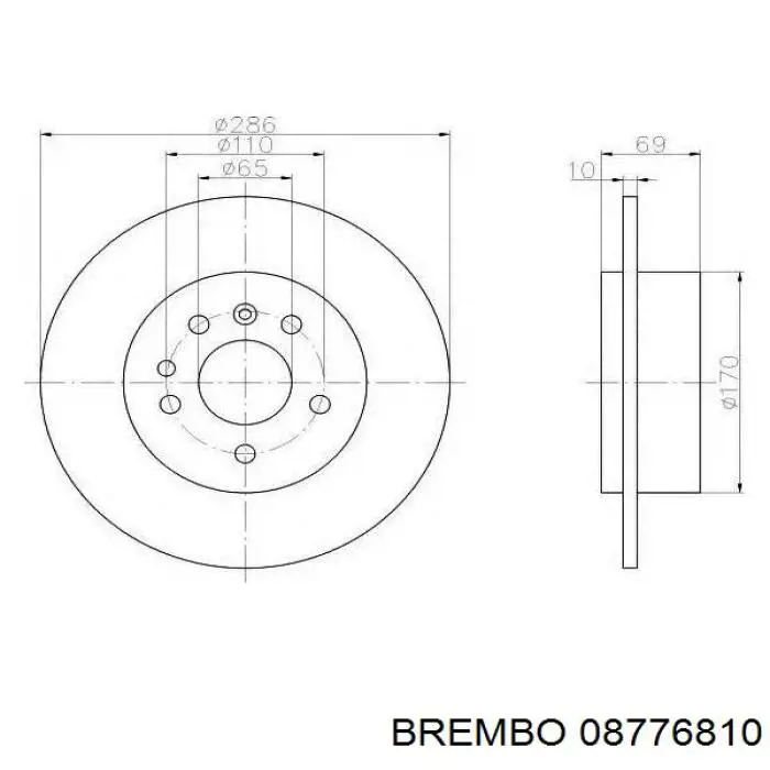 Задний дисковый тормоз Brembo 08776810