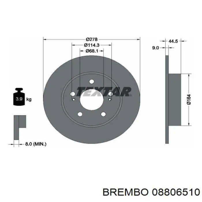 Тормозные диски 08806510 Brembo