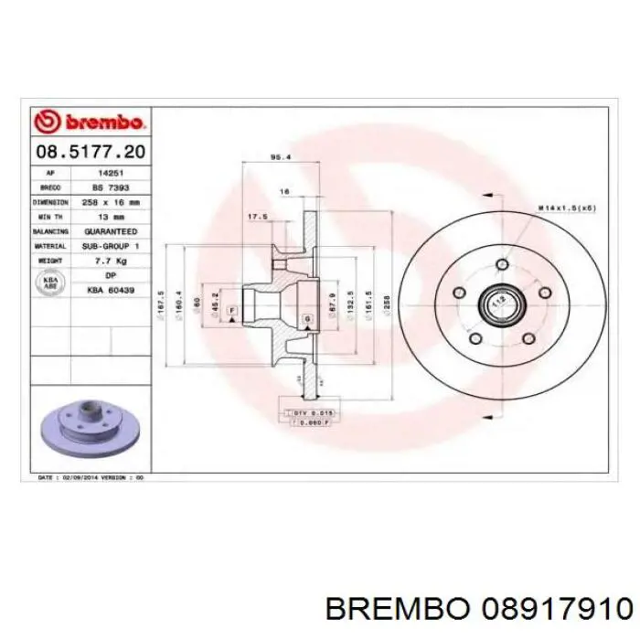 08917910 Brembo Дисковый тормоз