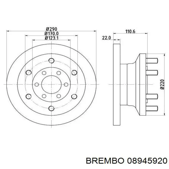 Купить 08945920 Brembo Ротор тормозной