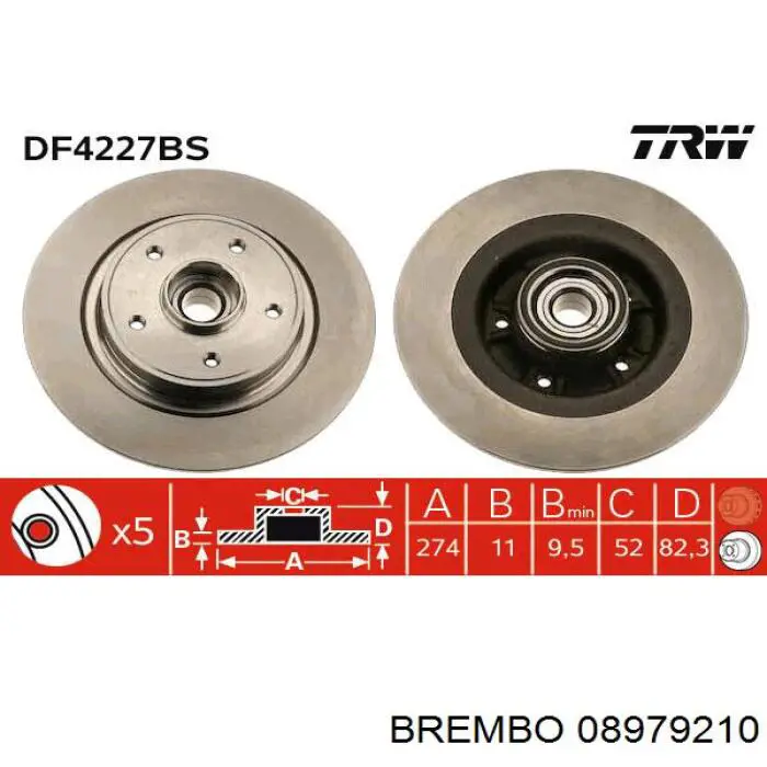 08979210 Brembo диск тормозной задний