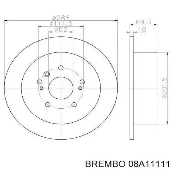 Тормозные диски 08A11111 Brembo