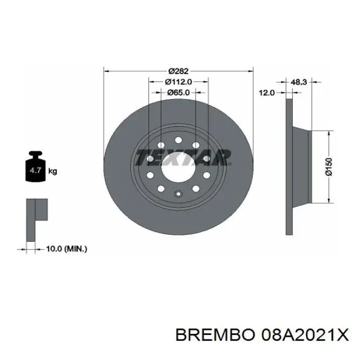 Тормозные диски 08A2021X Brembo
