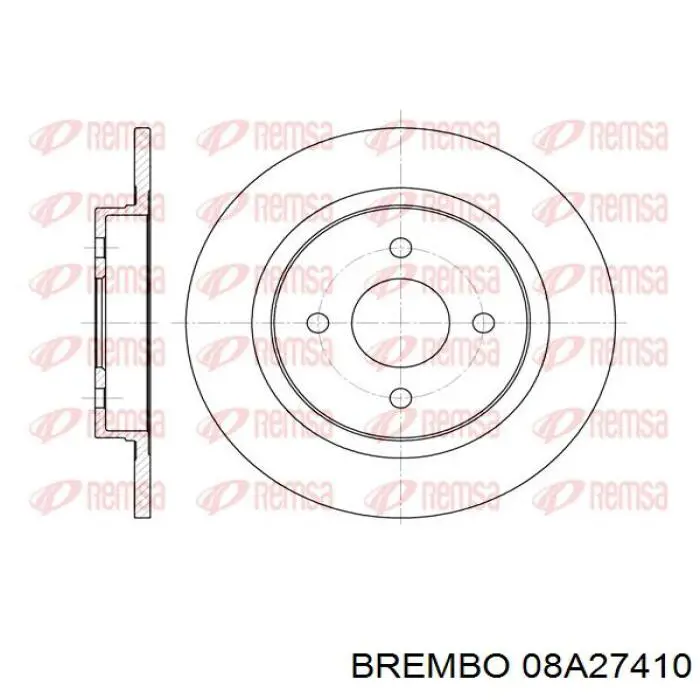 Тормозные диски 08A27410 Brembo