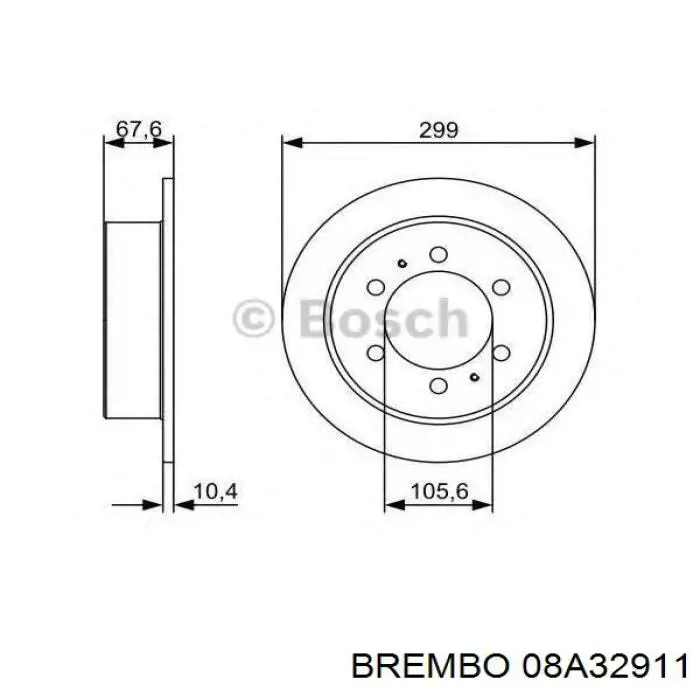 08A32911 Brembo Дисковый тормоз