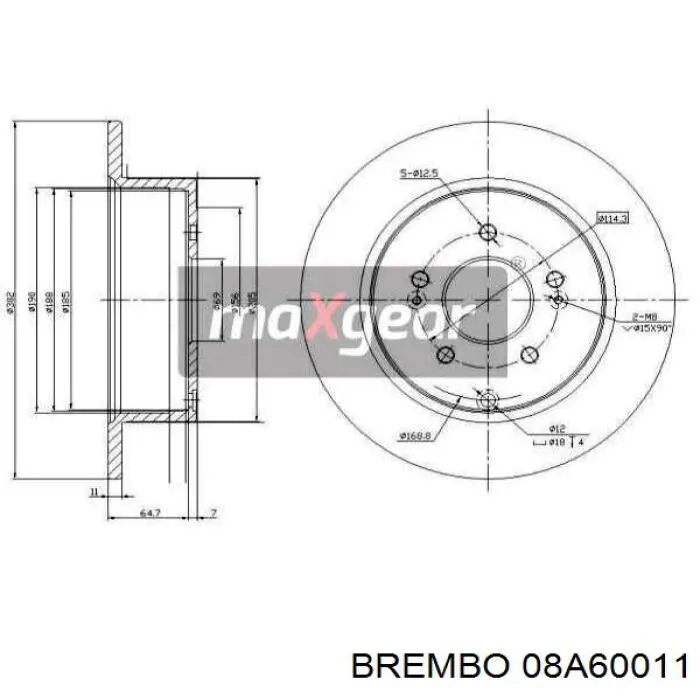 Задний тормозной диск Brembo 08A60011 цена, от 46.82 USD
