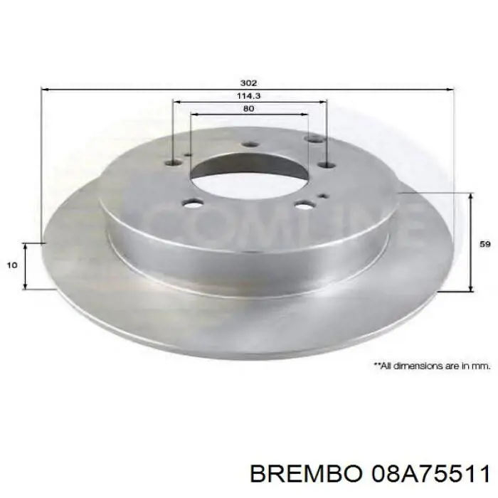 Тормозные диски 08A75511 Brembo
