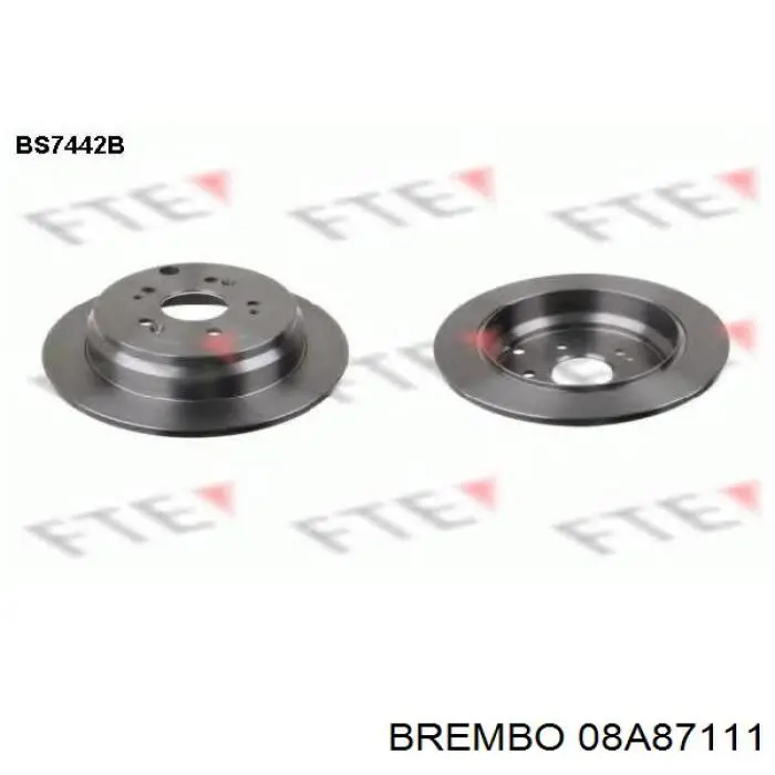Диск гальмівний задній 08A87111 Brembo