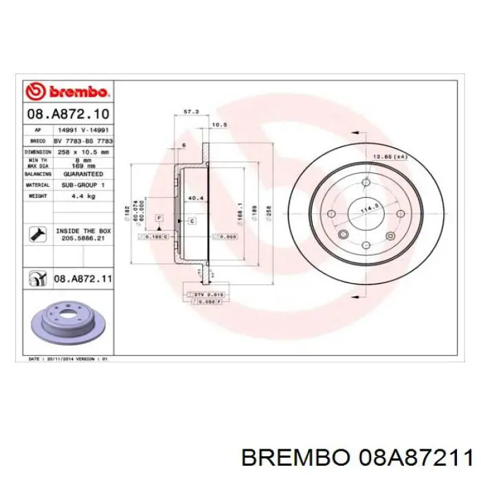 08A87211 Brembo
