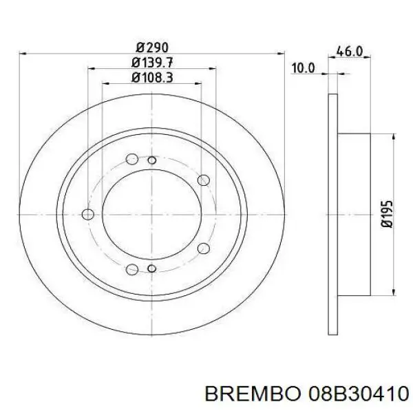 Передний тормозной диск Brembo 08B30410