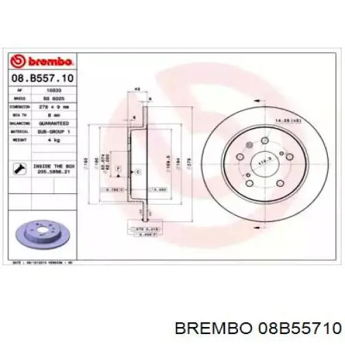 Тормозные диски 08B55710 Brembo