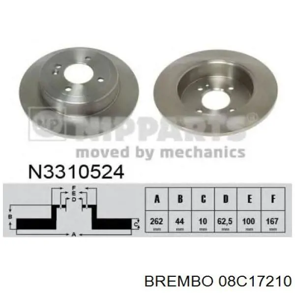 Купить 08C17210 Brembo Диск тормозной задний